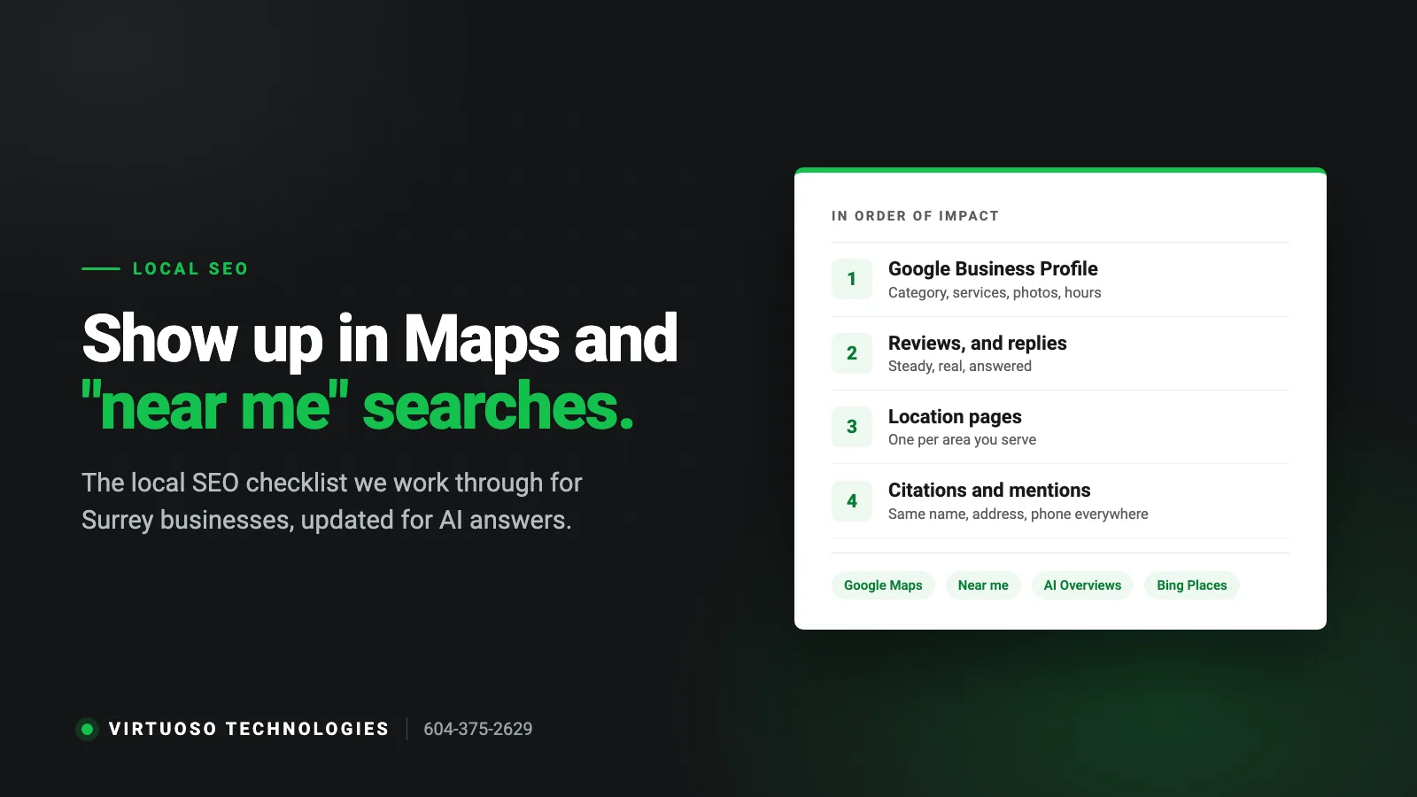 Local SEO Checklist for Surrey Businesses: How to Show Up in Google Maps, "Near Me" Searches and AI Answers