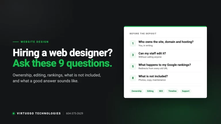 9 Questions to Ask a Web Designer Before You Hire One in Surrey, BC