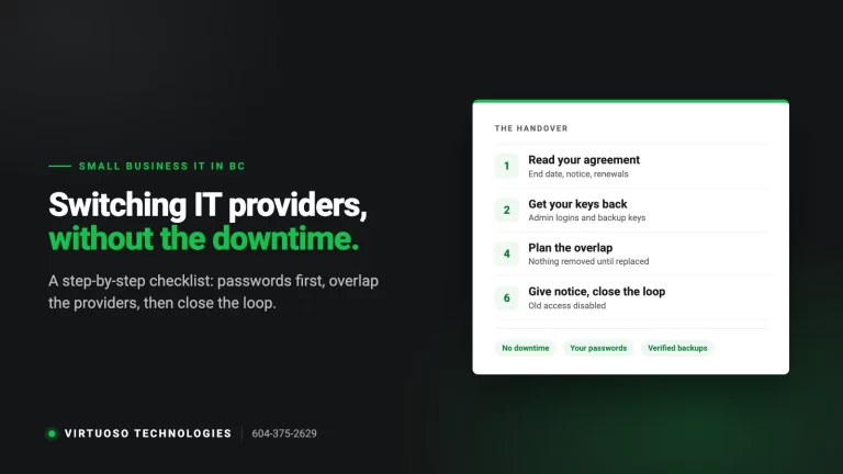 Switching IT Providers in BC: A No-Downtime Checklist for Small Businesses